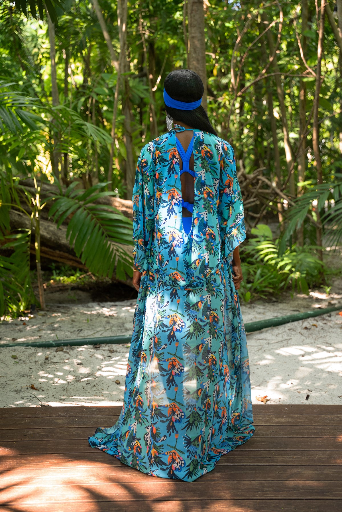 Hibiscus Heat Mondrian Kimono