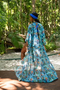 Hibiscus Heat Mondrian Kimono