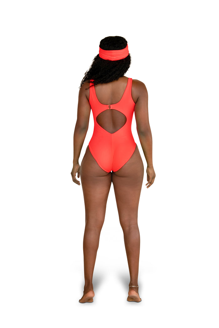Neon Coral Rema Monokini