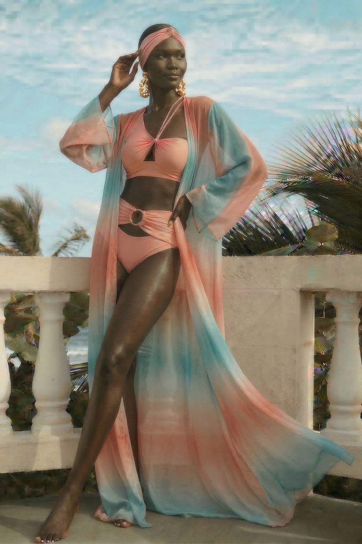 The Sumptuous  Apricot Asymmetrical Bikini