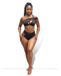 The Harpy Asymmetrical High Waist Bikini - Full Coverage