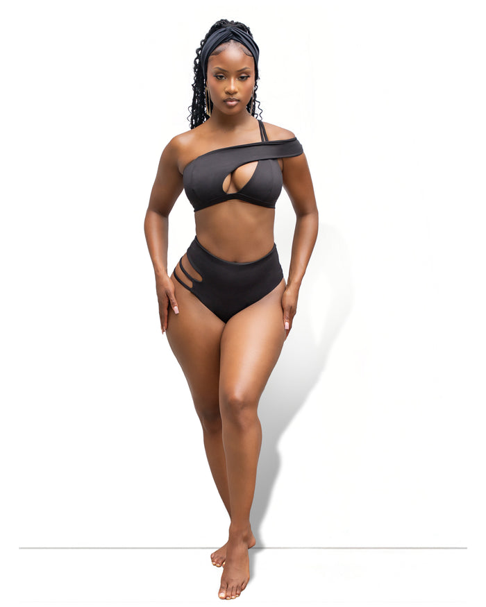 The Harpy Asymmetrical High Waist Bikini - Full Coverage
