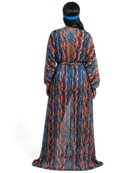 The Blue Leopard Print Mondrian Kimono