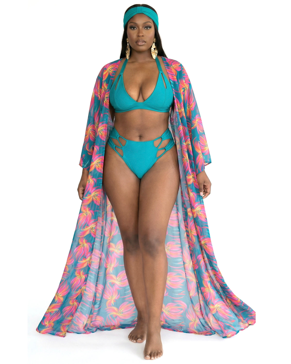 The Tropical Oasis Mondrian Kimono