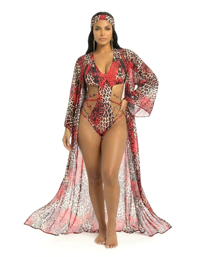 The Crimson Mirage Mondrian Kimono