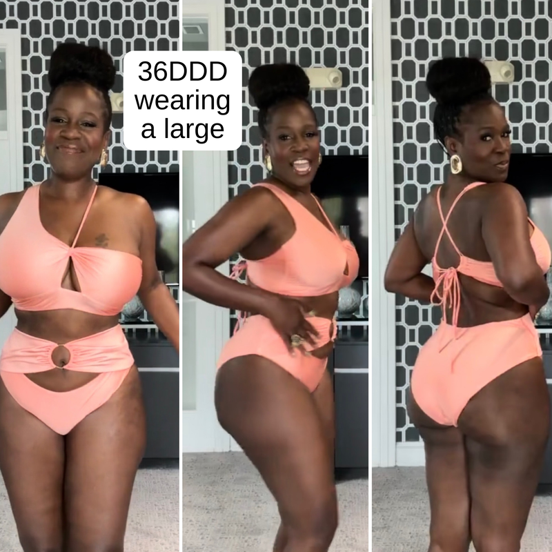 The Sumptuous Apricot Asymmetrical Bikini – keva J swimwear