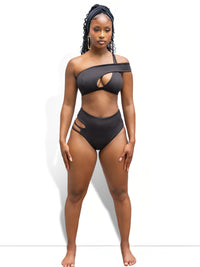 The Harpy Asymmetrical High Waist Bikini - Full Coverage