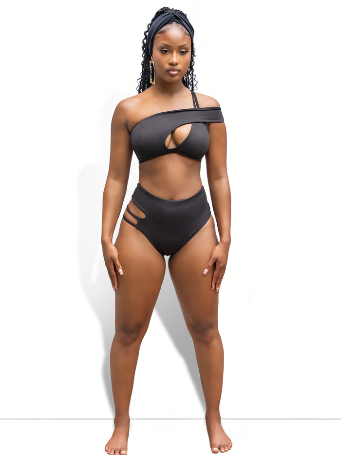 The Harpy Asymmetrical High Waist Bikini - Full Coverage