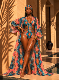 Azure Instinct Mondrian Kimono