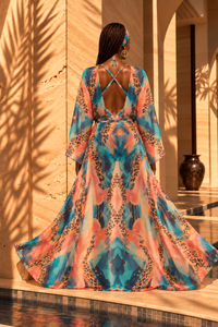 Azure Instinct Mondrian Kimono