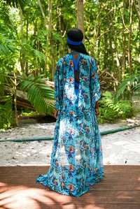 Hibiscus Heat Mondrian Kimono