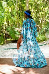 Hibiscus Heat Mondrian Kimono