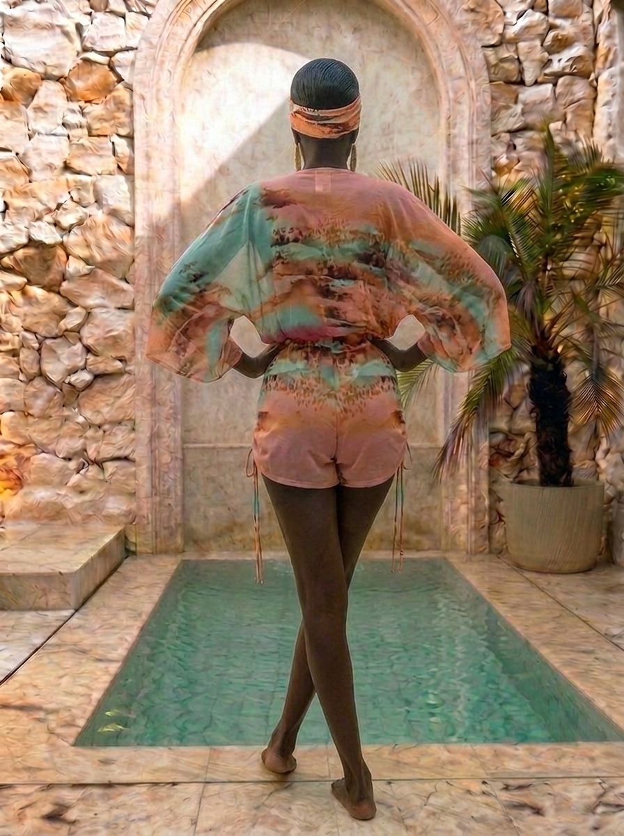 The Apricot Mirage Hanover Mesh Romper