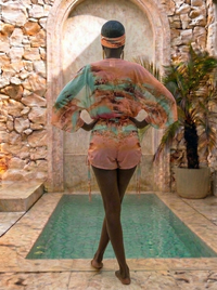 The Apricot Mirage Hanover Mesh Romper