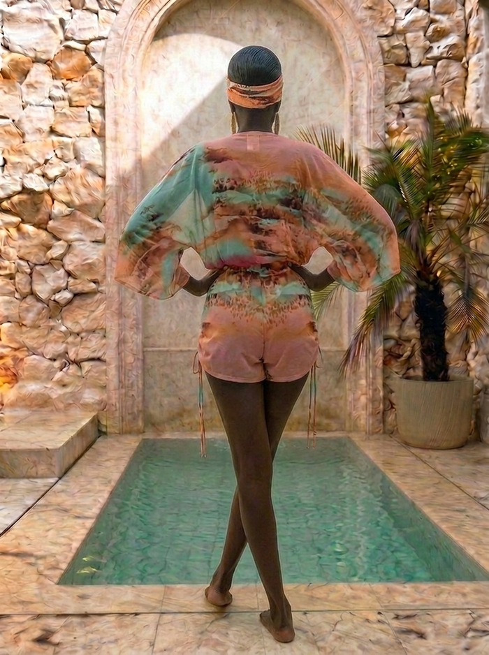 The Apricot Mirage Hanover Mesh Romper