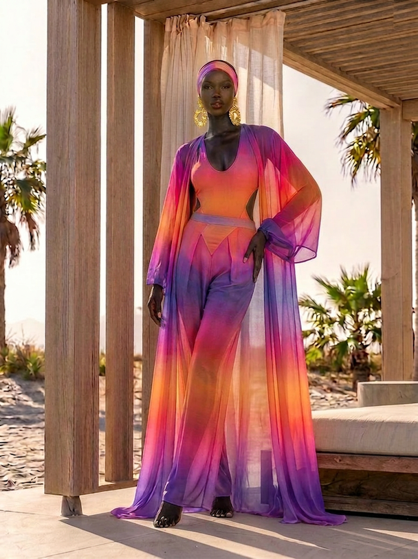 Saint Tropez Sunset Lacey Wrap Pants