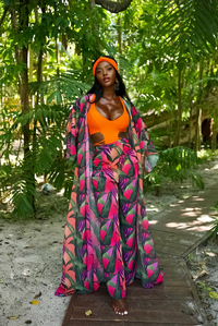 Tropical Fever Lacey Wrap Asymmetrical Pants
