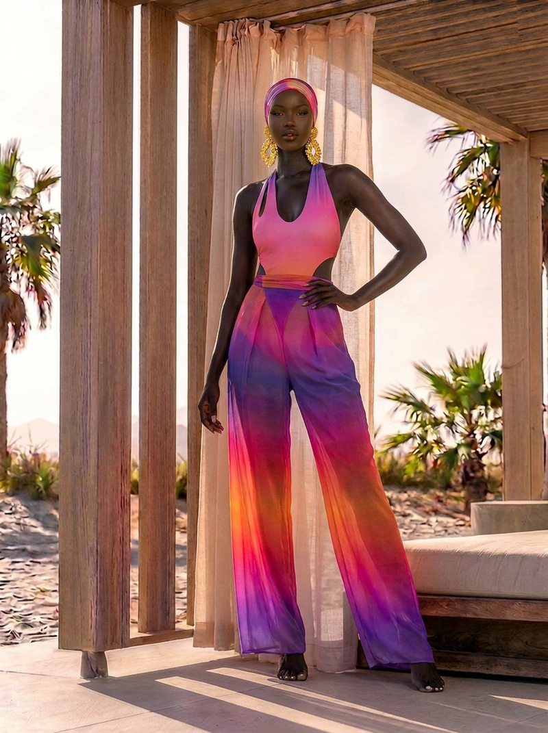 Saint Tropez Sunset Lacey Wrap Pants