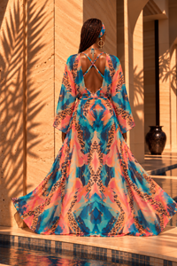 Azure Instinct Mondrian Kimono