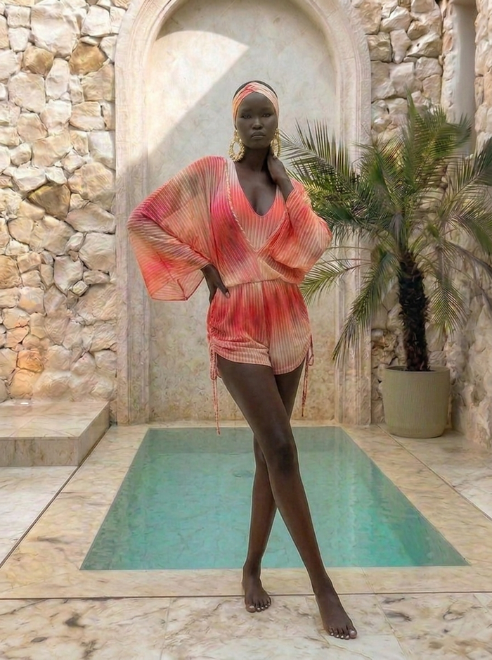 The Rosé Sorbet Hanover Mesh Romper