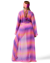 The Mandolin Color Blocked Ombre Floor Length Duster